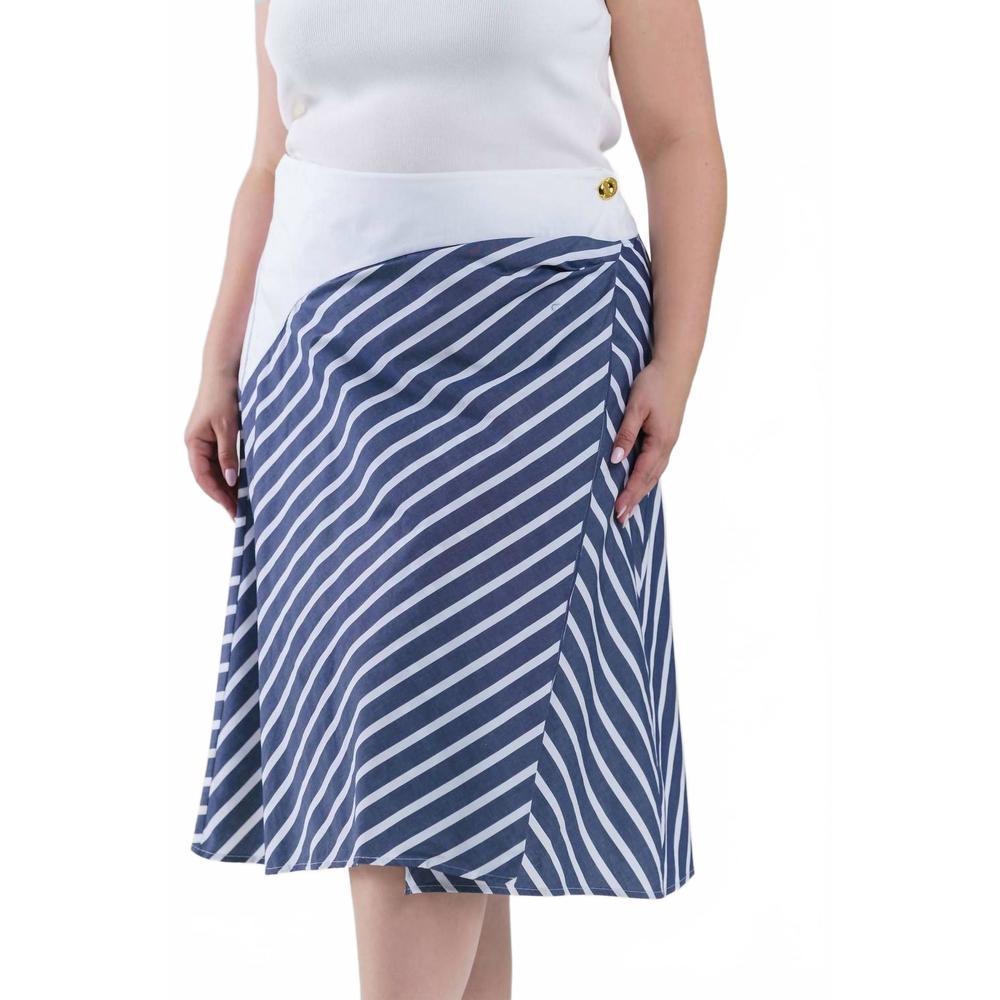 NEW TANYA TAYLOR ziggy midi skirt - plus in dark marina and white